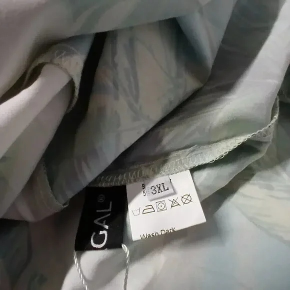 Loragal Women's Dress Size 3XL Beige Tropical Print Maxi Spring Summer Vacation - Picture 9 of 14